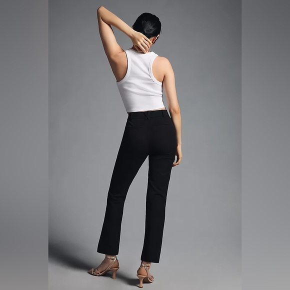 Maeve by Anthropologie Essential Kick Flare Crop Black Pants Sz 8 - Picture 5 of 14